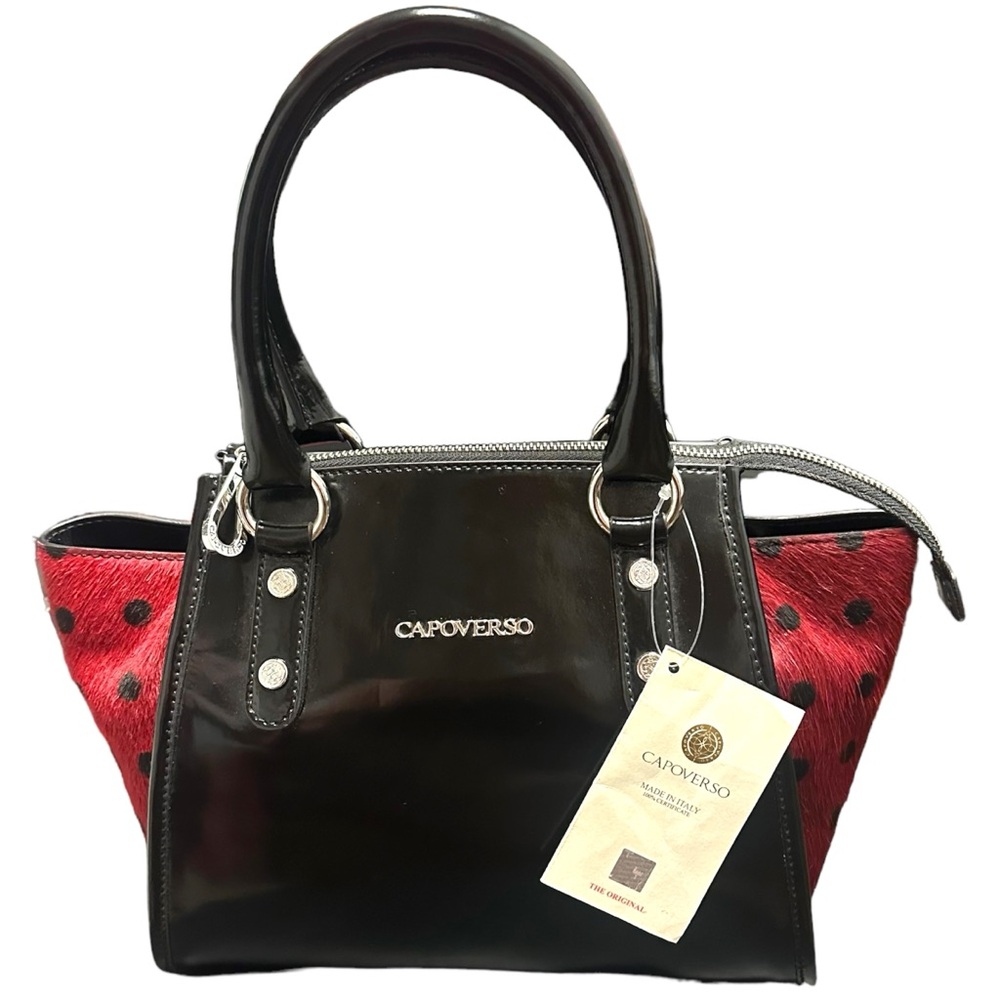 Capoverso Black/Red Dotted Handbag